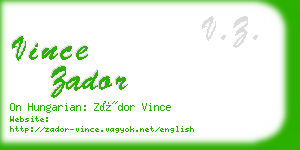 vince zador business card